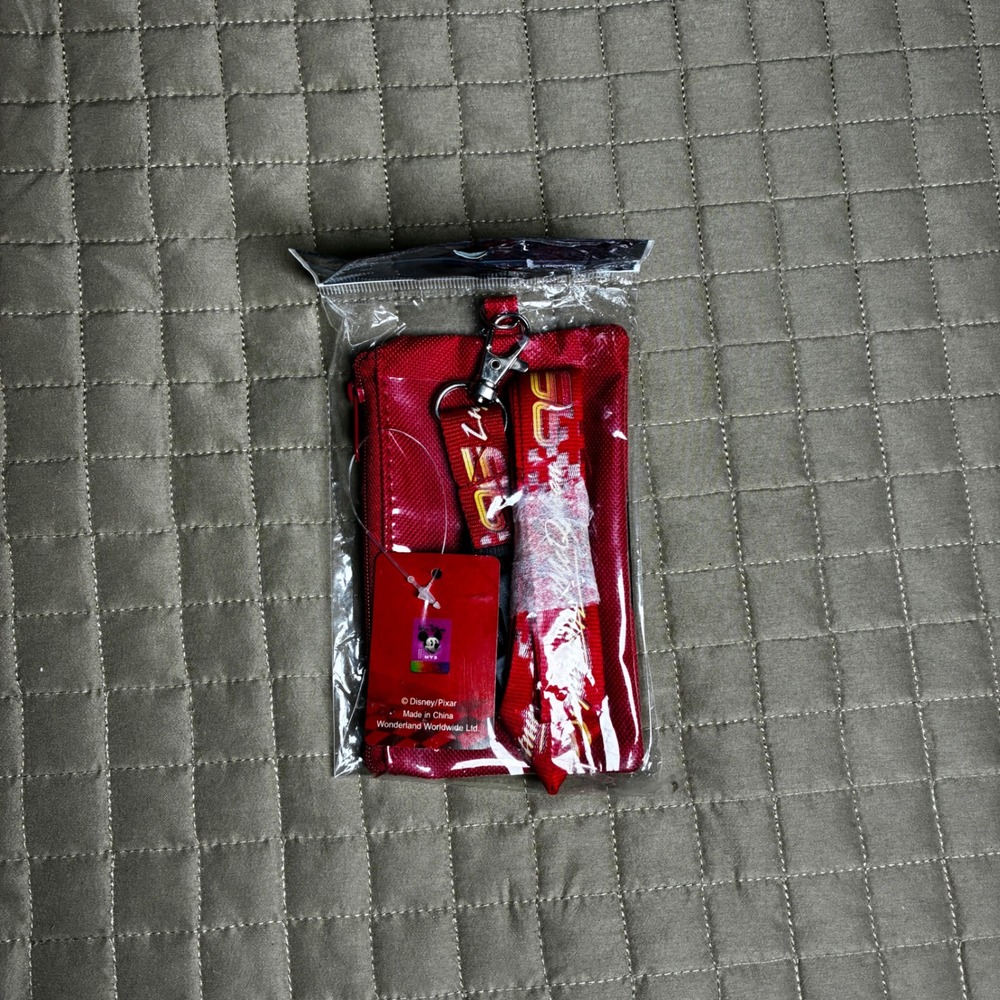 Disney Pixar Cars Lightning McQueen Mater Lanyard Coin Pouch Blazing New Trails - Picture 3 of 4